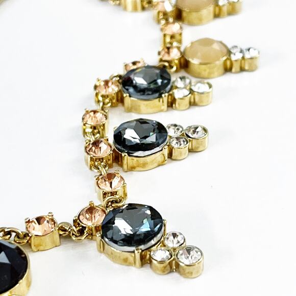 Ann Taylor Gray & Blush Stone Crystal Statement Necklace - Picture 4 of 8